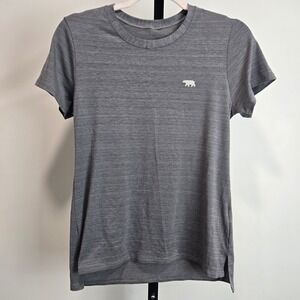 Running Bare Womens Grey Performance Running T-Shirt Size US 2/4 Trail Hiking
